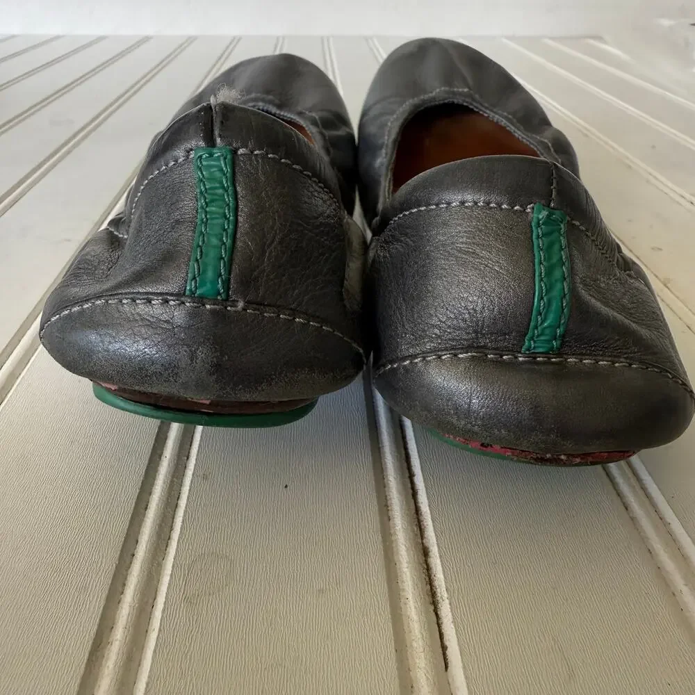 Tieks by Gavrieli Gray Leather Ballet Flats Women’s Size 7 Foldable Shoes